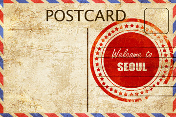 Vintage postcard Welcome to seoul