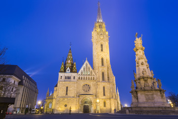 Matthias Church At Night in Buda Castle , Budapest