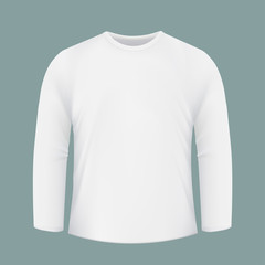 Template white shirt with long sleeves. Design for printing on f