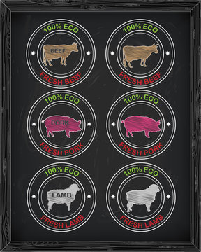 beautiful beef  icon, pork, lamb