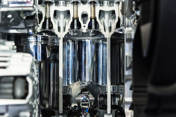 Close up of car engine