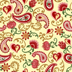 The pattern of mandalas and Paisley pattern in Indian style.