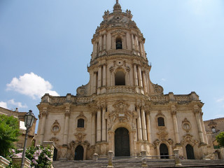 Fototapeta premium Sicile, Modica, parvis de la cathédrale San Giorgio