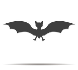 bat double shadow icon vector