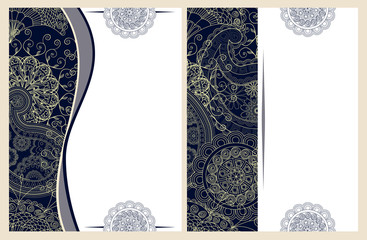 Background pattern of mandalas and paisley in Indian style.