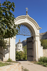 Gate before the entrance to the monastic grounds.Uspensky cave monastery in Bakhchisarai.Crimea.