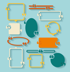 Creative Quotation Mark Speech Bubble Set.