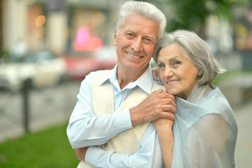 Mature couple in town