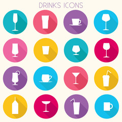 Drinks Colorful Icons Set - vector eps10