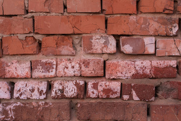 Old mossy brick wall