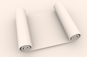 Paper scroll on white background