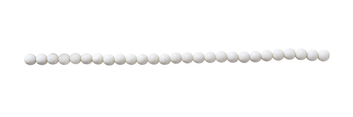 string of white beads isolated on white background