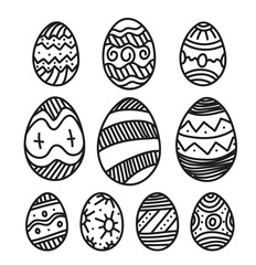 Easter eggs vector collection isolated on white