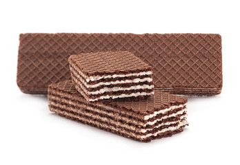 Brown wafers stick isolated on white background