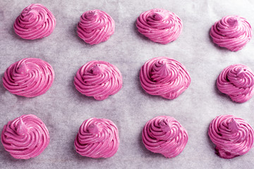 The process of making homemade pink marshmallow