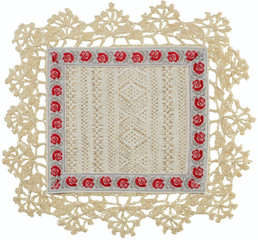 Obraz premium Hand-Knitted linen table napkin