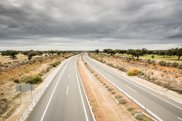landscape with empty motorway