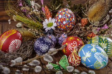 Fototapeta na wymiar colored Easter eggs