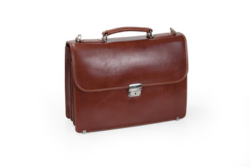 Travel purposes, or brown genuine leather carrying case.