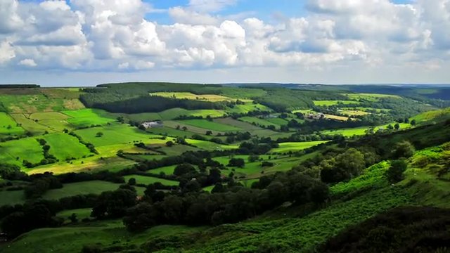 Time lapse of clouds over Rosedale in the NorthYorks Moors National Park in Yorkshire England, United Kingdom