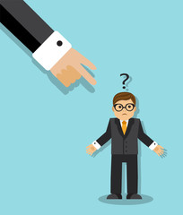 Head of the big hand is pointing at the selected worker