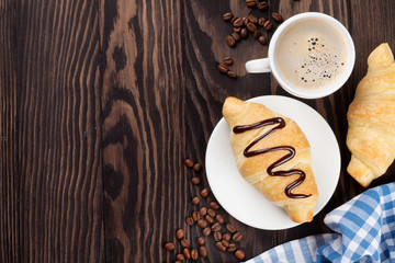 Fresh croissants and coffee