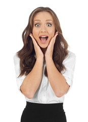 Young woman amazed