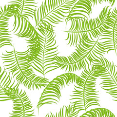Tropical jungle palm leaves vector pattern background. Exotic nature pattern for fabric, wallpaper or apparel.