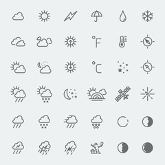Weather icons set black and white