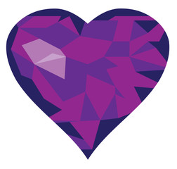 Naklejka na ściany i meble vector illustration of a geometrical diamond purple heart