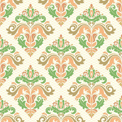 Seamless oriental colored ornament in the style of baroque. Traditional classic vector pattern