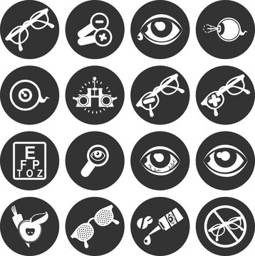 Ophthalmologist set of icons