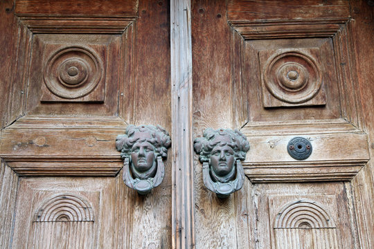 a historical door from Cunda (Alibey) island in Ayvalik, Turkey