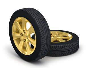Obraz premium Automotive wheel isolated on white