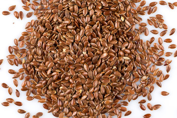 flax seeds isolated on white