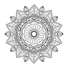 Black and white mandala vector for coloring, mandala in bianco e nero vettoriale da colorare