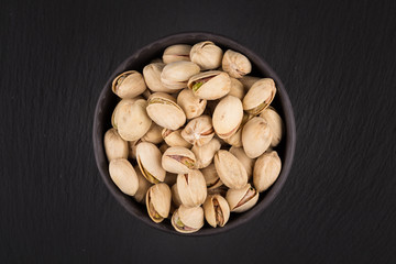 Pistachio nuts in bowl