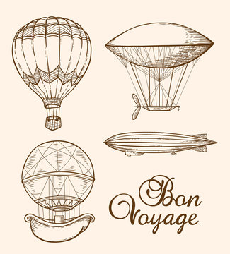 Set of vintage air balloons
