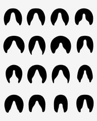 Black footprints of horses on a gray background, vector  