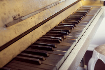 Old abandon piano,close up