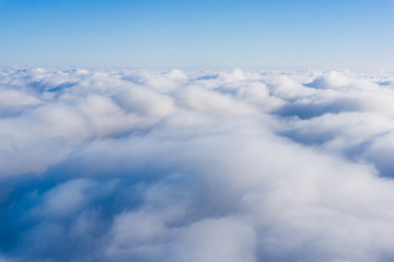 Clouds. view from the window of an airplane. cloudscape scenery