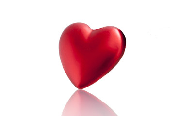 red heart with mirror reflection