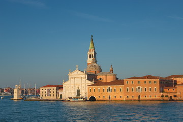 Fototapeta na wymiar Early evening with sunset at amazing Venice, Italy, summer time