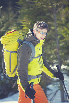 A traveler with a backpack.