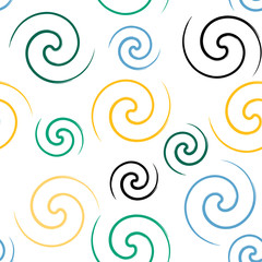Cute vector seamless pattern . Swirl, brush strokes.  Endless texture can be used for printing onto fabric or paper