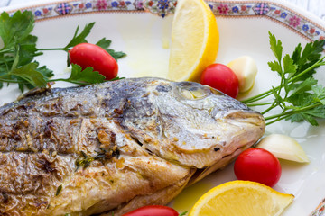 Grilled sea bream