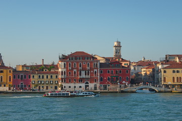 Early evening with sunset at amazing Venice, Italy, summer time