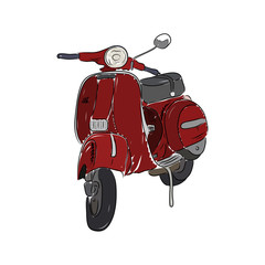 Red scooter, vector illustration - 106441520