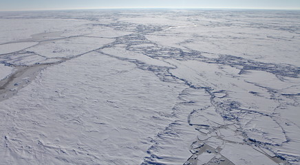 Vue aérienne de l& 39 océan Arctique gelé