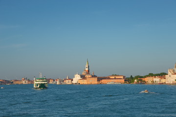 Fototapeta premium Early evening with sunset at amazing Venice, Italy, summer time